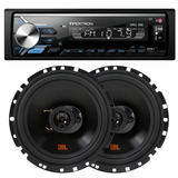 Par Alto Falante Flex 6 Polegadas Jbl + Radio Vipertron Kit Som Automotivo