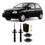 Par Amortecedor + Kit Batente Corsa Dianteiro Hatch Super