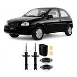 Par Amortecedor + Kit Batente Corsa Dianteiro Hatch Super