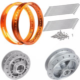 Par Aro Motard Viper + Raio + Cubo Fan 150 Esd Esdi Dourado