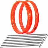 Par Aro Viper 18x215 Street Laranja Neon + Raio Cg Fan Titan
