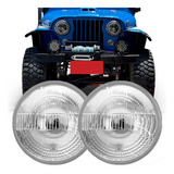 Par Bloco Farol Jeep Willys Ford F100 F1 Estriado Com Vigia