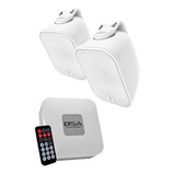 Par Caixa Acustica All Weather Aw6 + 1 Amplificador Bsa-30d