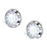 Par Calota Roda Dianteira Cromada Speed Truck Aro 22,5