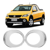 Par Copo Aro Moldura Cromado Milha Crossfox Saveiro Cross G5