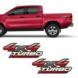 Par De Adesivos Hilux 2009/2012 Emblema 4x4 Turbo