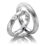 Par De Aliança Em Ouro Branco 18k/750 ! E Diamantes.