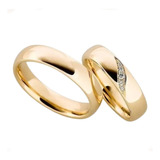 Par De Aliança Ouro Amarelo 18k/750 !e Diamantes.
