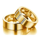 Par De Alianças De Ouro 18k E Diamantes.