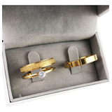 Par De Alianças Noivado Casamento Quadrada 4mm Aço Inox