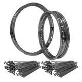 Par De Aros Traseiro E Dianteiro + Par Raios Pop 100 Pop110i