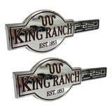 Par De Emblemas Cromados Para F250 Super Duty King Ranch