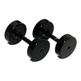 Par De Falso Alargador Preto Brinco Aço Fake 6mm Unissex