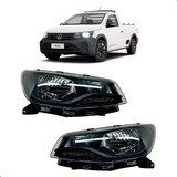 Par De Faróis Máscara Negra Saveiro G9 2024 A 2025 Original