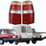Par De Lanterna Completa Bicolor Fiorino Furgão Pickup Elba