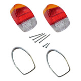 Par De Lentes Fuscão Tricolor C/ Aros E Parafusos Acrílico 