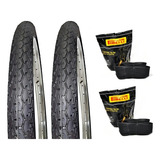 Par De Pneu Bike 26x1.1/2 Barra Forte Manga Turbo+2câmera 26 Cor Preto