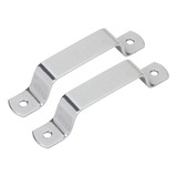 Par De Puxadores Alça Pegador Aço Inox Pequeno 95x15 Mm