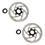 Par Disco Freio Rotor 160mm Inox Tipo Center Lock P/ Bike Cor Prateado