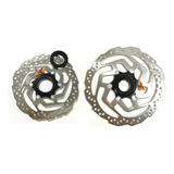 Par Disco Rotor Shimano Sm-rt10 160mm + 180mm Center Lock Cor Prateado
