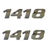 Par Emblema Adesivo Cromado Caminhão Mb 1418