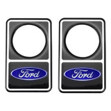Par Emblema Adesivo Ford Fechadura Azul E Preto Resinado