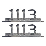 Par Emblema Caminhão Mb 1113 Cromado De Ferro Zamak