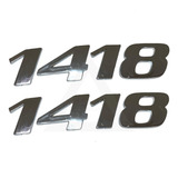 Par Emblema Caminhão Mb 1418 Adesivo Cromado Lateral(2jogos)