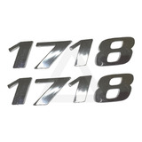 Par Emblema Caminhão Mb 1718 Adesivo Cromado Lateral(2jogos)
