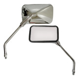 Par Espelho Retrovisor Cbx250 Cromado Rosc Honda Cg150 Titan