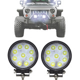 Par Farol De Milha Auxiliar Redondo 9 Leds Jeep Agricola