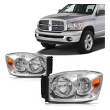 Par Farol Dodge Ram 06 07 08 09 10 Foco Duplo Cromado