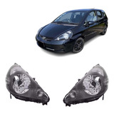 Par Farol Honda Fit 2003 2004 2005 2006 2007 2008 Masc Negra