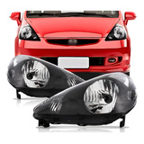 Par Farol Honda Fit 2004 2005 2006 2007 2008 Mascara Negra