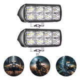 Par Farol Milha Led Mini Barra Pisca Strobo 24w Carro Moto