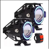 Par Farol Milha Moto Angel Eye U7 Led Auxiliar 30w Neblina A