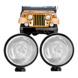 Par Farol Milha Preto Redondo Universal Adaptação 136mm