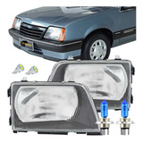 Par Farol Principal Monza 88 89 90 Lente Em Vidro + Lampadas