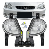 Par Farolete Milha Auxiliar Corsa Pickup 2000 01 2002 C/ Led