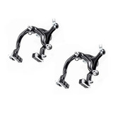 Par Freio Ferradura Side Pull De Bike Speed Aro 700 Preta Cor Preto E Prata