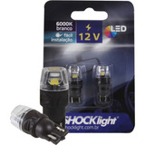 Par Lâmpada Led T10 Pingão 12v 6000k Branca Luz Freio Farol