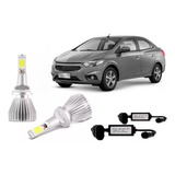 Par Lampada Sup Led Farol Milha 6000k Para Chevrolet Prisma