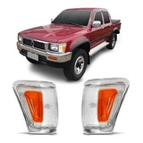 Par Lanterna Pisca Hilux 1992 A 2001 4x2 4x4 Moldura Cromada