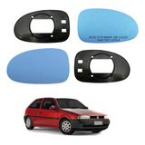 Par Lente Azul C/ Base Retrovisor Gol Bola 95/99 Ld Com Escr