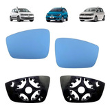 Par Lente Espelho Azul Fox Gol G6 G7 G8 Up! + Base Plástica