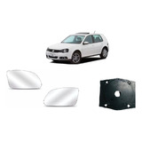 Par Lente Espelho Retrovisor Golf 2008 09 10 11 12 13 + Base