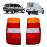 Par Lentes Lanterna Tricolor Traseira Fiorino Elba 95 96 97