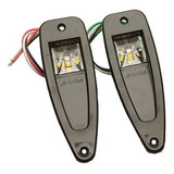 Par Luz De Navegação Led Olho Tubarão Bombordo - 12v Preta