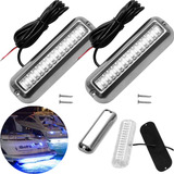 Par Luz Subaquática Submarina Azul 42 Led's Barcos Lanchas