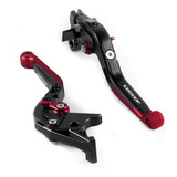 Par Manete Esportivo Extensivel Preto Vermelho Moto Cb 500f